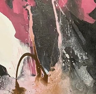Ohne Titel: 100x100 cm - mixedmedia